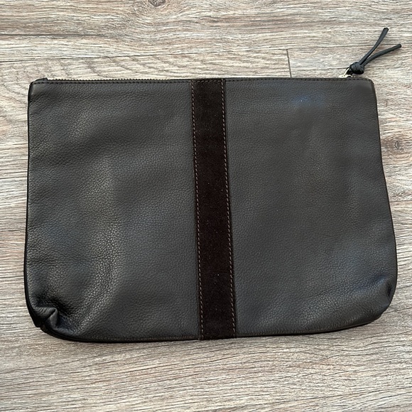 Kempton & Co Suede and Leather large pouch - Picture 2 of 6